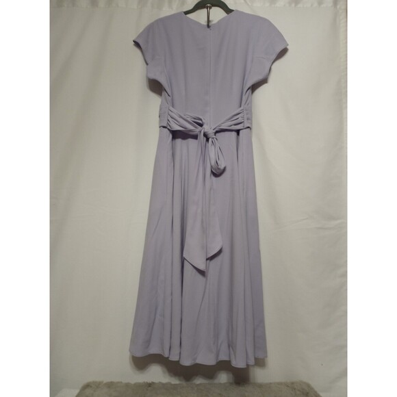 Gal Meets Glam Seraphina Bodice Midi Dress Lavender Size 8. Short Sleeve V-Neck - Picture 6 of 16